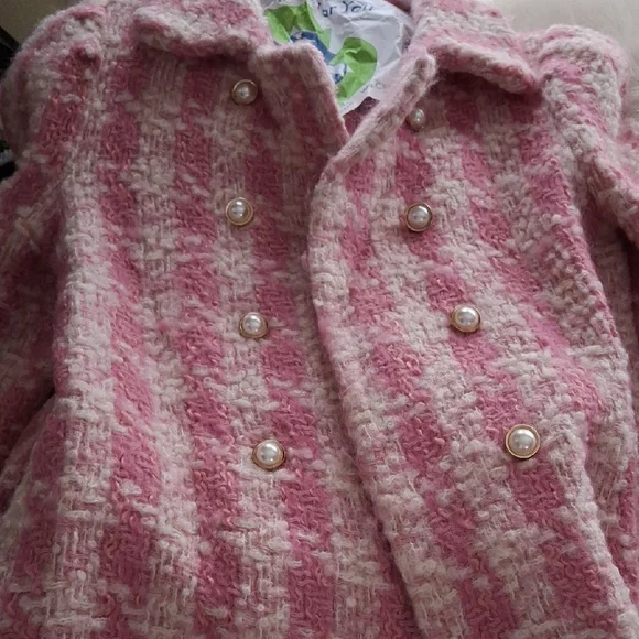 LoveShackFancy Armstrong Coat Pink Hills Tweed. - Picture 6 of 16